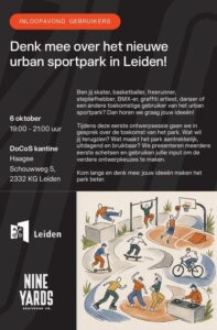 Denk mee over het nieuwe urban sportpark in Leiden @ DoCoS kantine